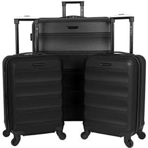 TPRC 3 Piece Luggage Set, Black