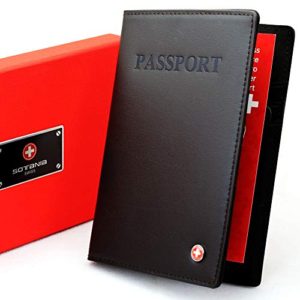 Leather Passport and Credit Card Holder Case RFID