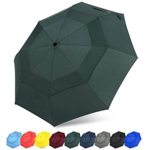 Compact Travel Umbrella with SAFE LOCK Double Canopy