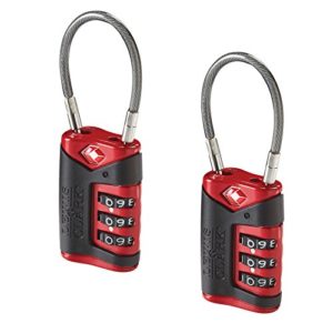 Lewis N. Clark Tsa Cable Lock 2 Pack, Red