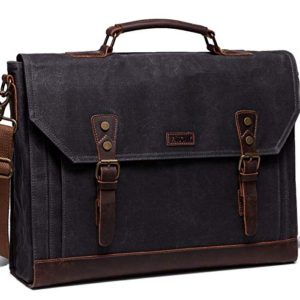 17 inch Laptop Messenger Bag,Vaschy Vintage Waxed Canvas