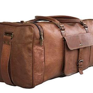 24 Inch Genuine Leather Duffel | Travel Overnight Weekend Leather Bag