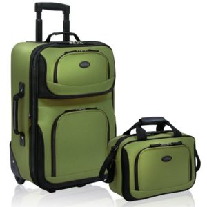 Expandable Carry-On Luggage Set, Green, 2-Piece