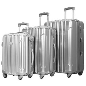 kensie 3 Piece "Alma" Light Metallic Style TSA-Lock Spinner Luggage Set