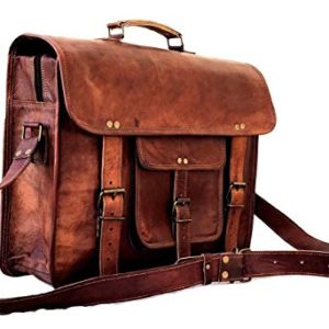 Genuine Leather Brown Briefcase Large Satchel