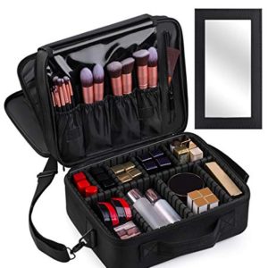 Kootek Large Travel Makeup Bag 3-Layer Cosmetic Train Case