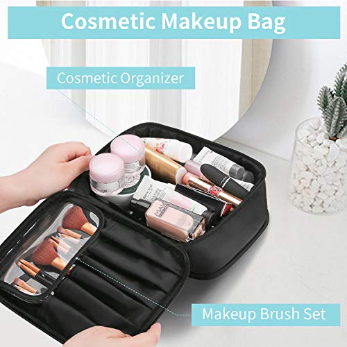 2 in 1 Travel Makeup Bag Organizer with Compartments Portable Review ...