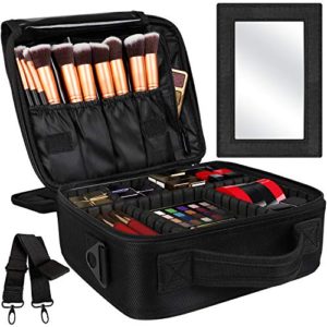 Kootek 2-Layers Travel Makeup Bag, Portable Train Cosmetic Case
