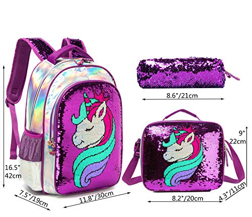 Girls Unicorn Reversible Sequin Backpack Set Review - LightBagTravel.com