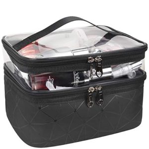 MKPCW Makeup Bags Double layer Travel Cosmetic Cases