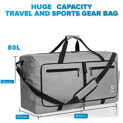 Bago 80L Travel Duffle Bag - Foldable Weekender Bag Review ...