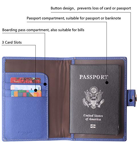 Travel Passport Holder Cover Wallet RFID Blocking Leather Card Case ...
