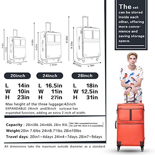3 Piece Set Suitcase with TSA lock pinner softshell Review ...