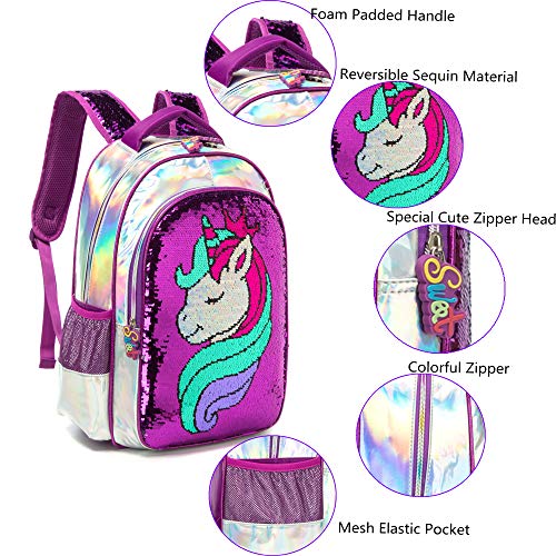 Girls Unicorn Reversible Sequin Backpack Set Review - LightBagTravel.com