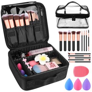 Makeup Travel Case, Makeup Case with DIY Adjustable