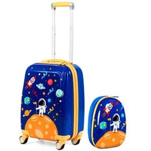 Goplus Kids Luggage Set, 12" & 18" Kids Carry On Luggage Set