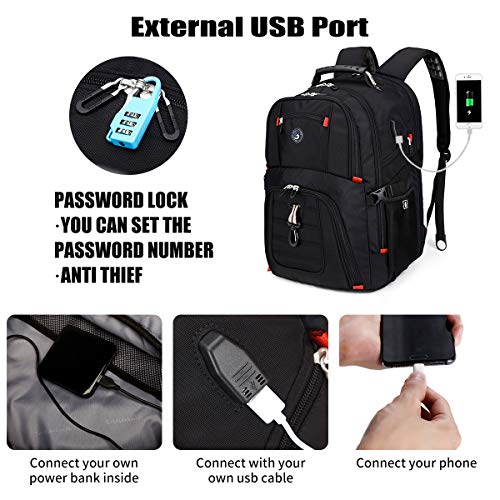 Extra Large 50L Travel Laptop Backpack with USB Charging Review ...