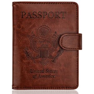 Coffee aPassport Holder Cover Case RFID Passport Travel Wallet