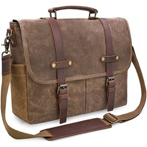 Mens Messenger Bag 15.6 Inch Waterproof Vintage