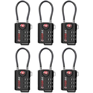 TSA Approved Cable Luggage Locks, 6 Pack