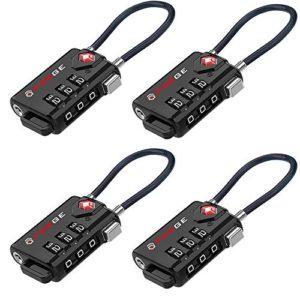 TSA Approved Cable Luggage Locks, Re-settable Combination