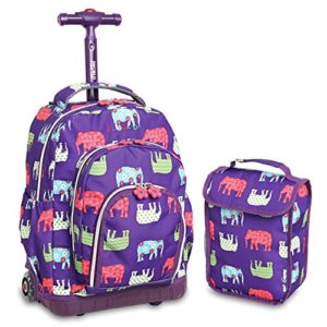 J World New York Kids' Lollipop Rolling Backpack & Lunch Bag Set