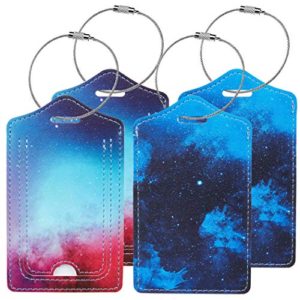 Luggage Tags with Full Privacy Cover Stainless Steel Loop