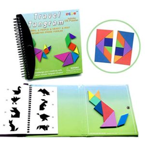Wallxin Travel Tangram Puzzle - Magnetic Pattern Block Book
