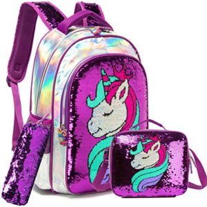 Girls Unicorn Reversible Sequin Backpack Set