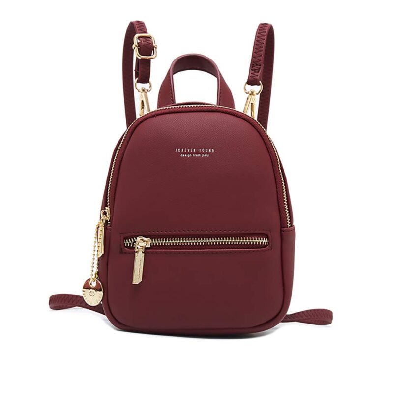 Small Leather Backpack Mini Cute Casual Daypack