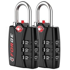 Forge TSA Approved Luggage Locks 2 Pack - Open Alert Indicator