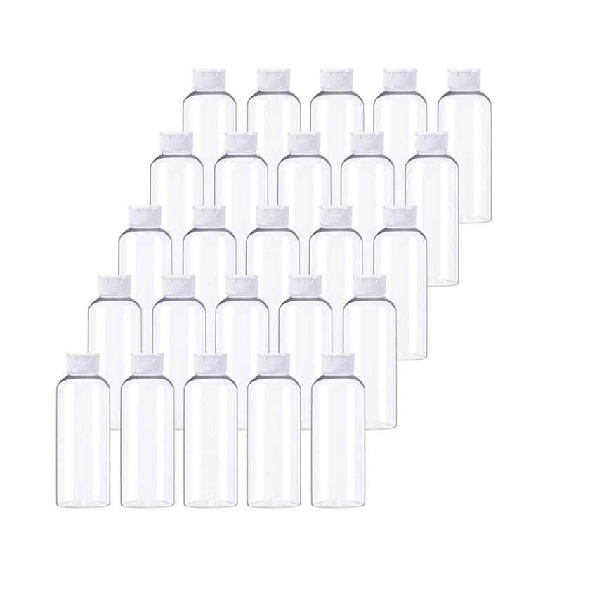 25 PCS 2oz/60ml Clear Plastic Empty Squeeze Bottles