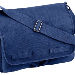 Blue Vintage Washed Canvas Messenger Bag
