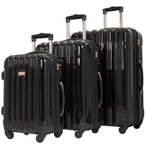 kensie 3 Piece "Alma" Light Metallic Style Spinner Luggage Set