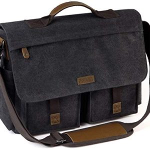 15.6 inch Laptop Vintage Water Resistant Waxed Canvas Satchel