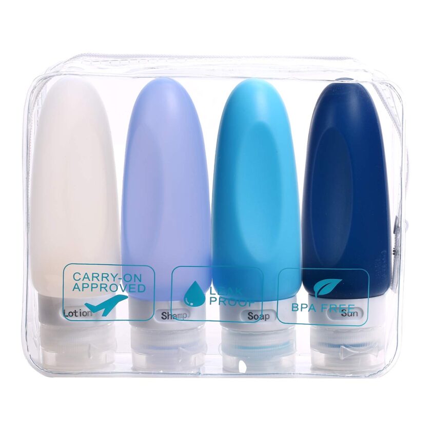 TSA Approved Leak Proof Toiletries Travel Containers Set