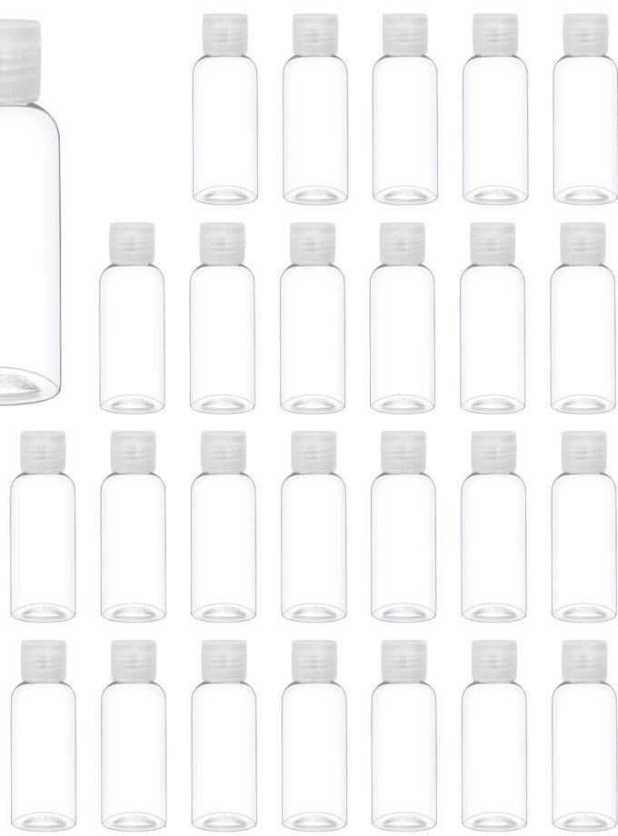 2 oz/60ml Plastic Bottles with Flip Cap, Empty Refillable Bottles