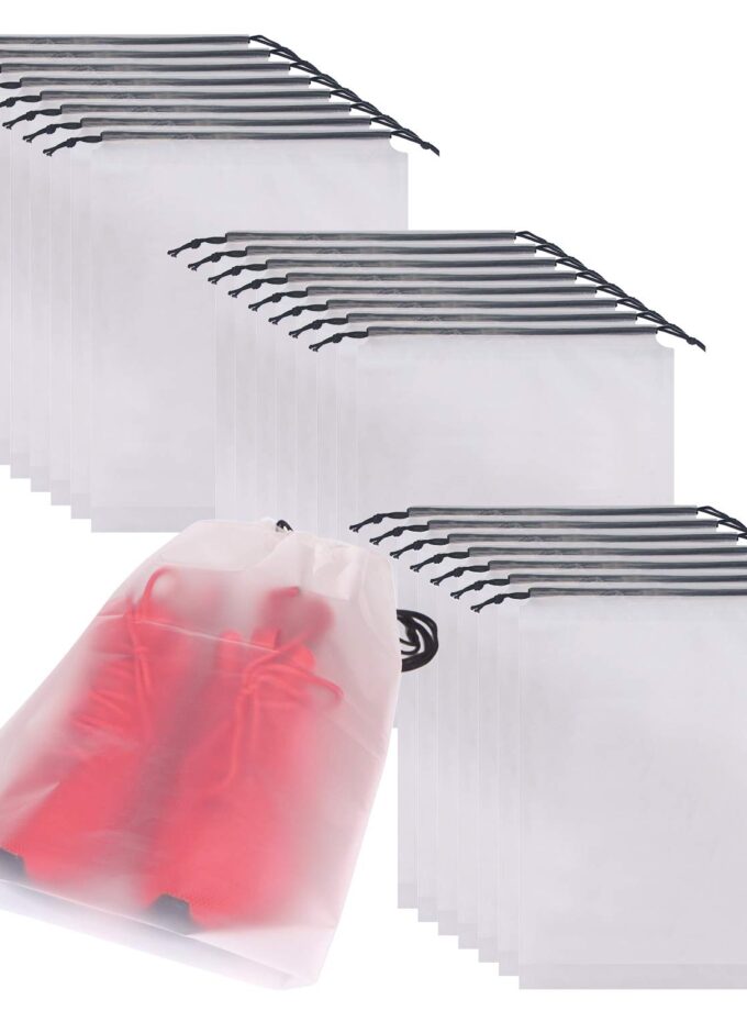 Set of 24 Portable Translucent Shoe Bags for Travel