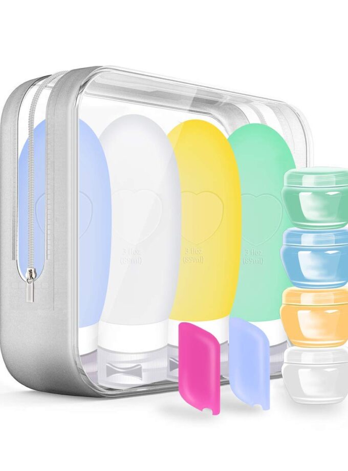 Travel Bottles Set, Zafit 3oz Leakproof Silicone Travel Containers