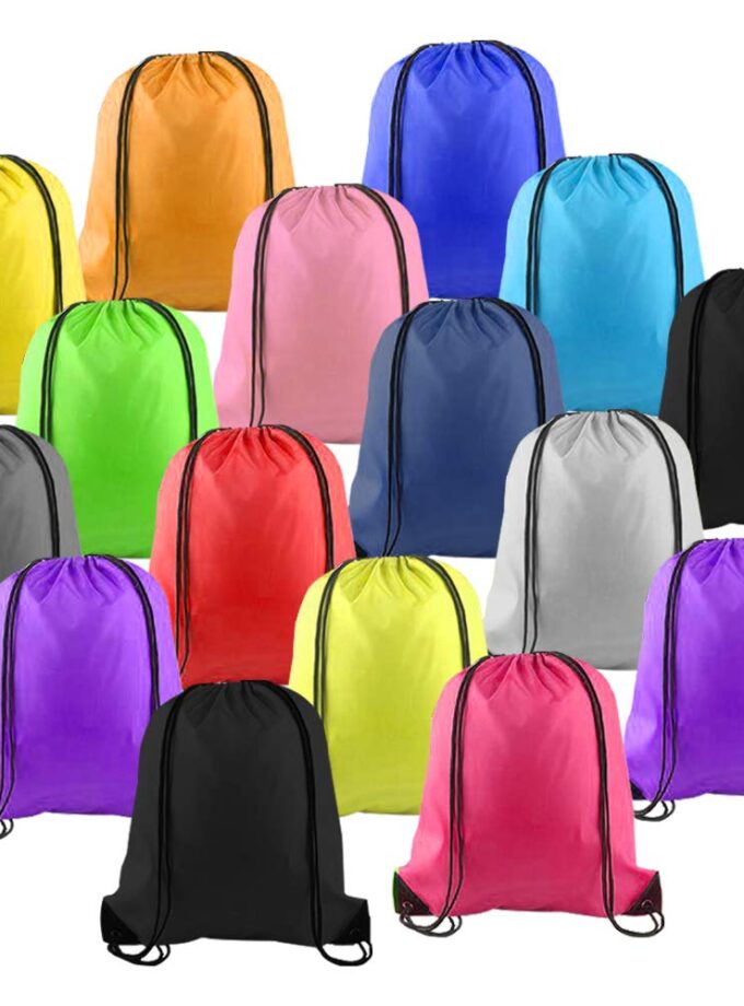 Lucwi 16Pcs Multicolor Drawstring Backpack