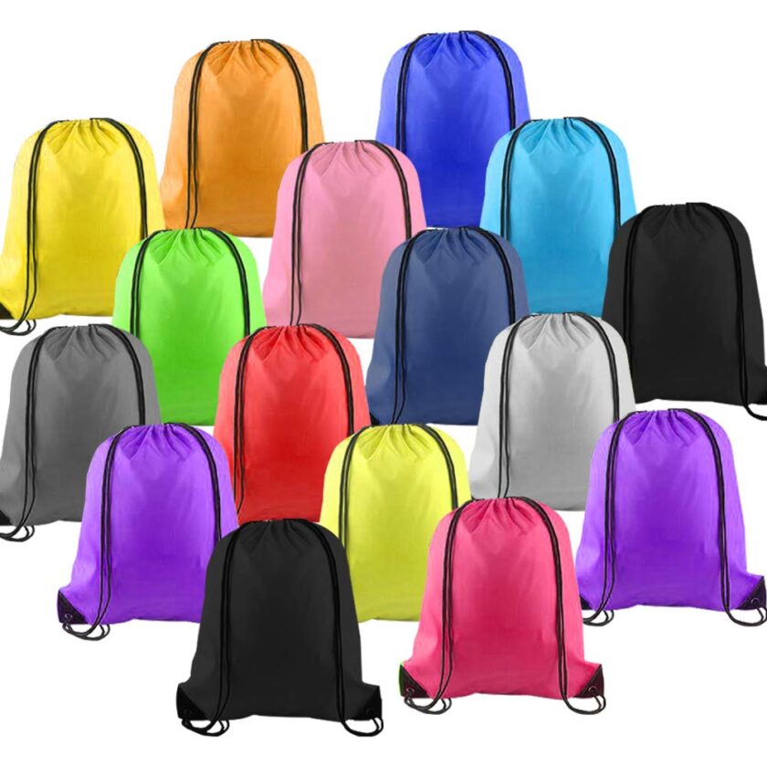 Lucwi 16Pcs Multicolor Drawstring Backpack