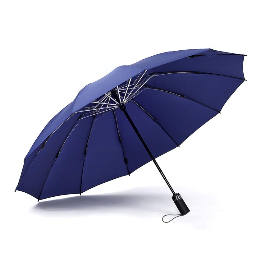 Automatic Folding Umbrella Auto Reverse Umbrella Blue