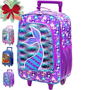 Kids Suitcase, Girls Rolling Luggage with Wheels