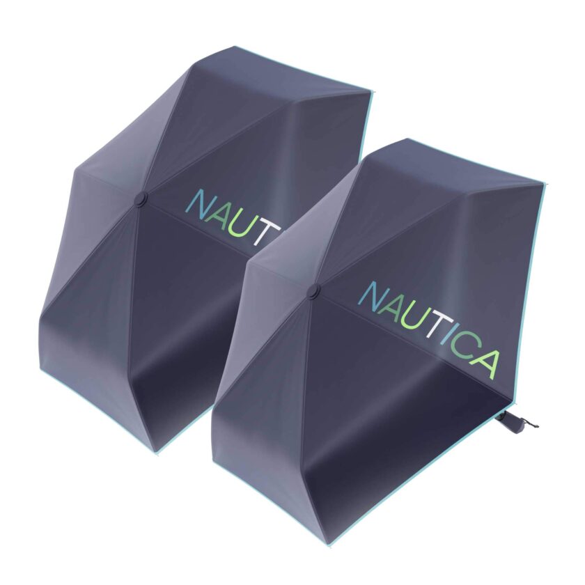 2-Pack Nautica Umbrella for Travel - Auto Open & Close Compact