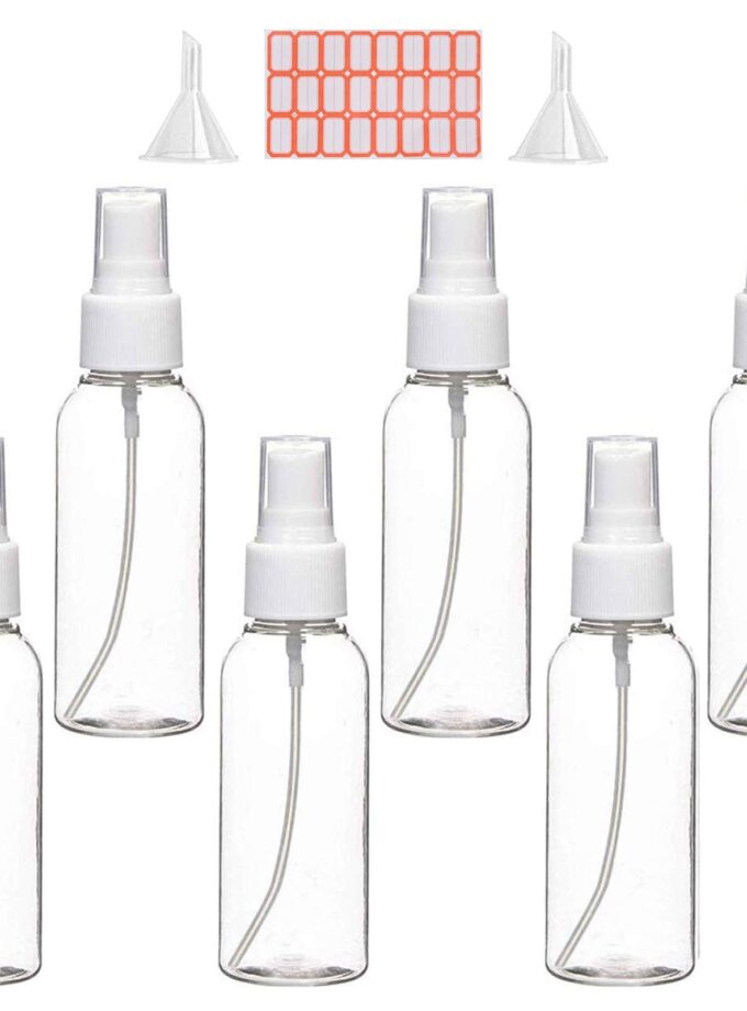 Spray Bottles, 2oz/50ml Clear Empty Fine Mist Plastic Mini Travel Bottle Set