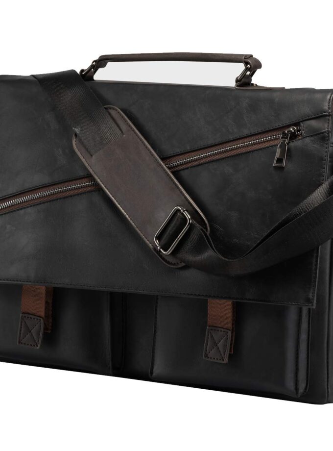 Leather Messenger Bag for Men, 14 15.6 17.3 Inch