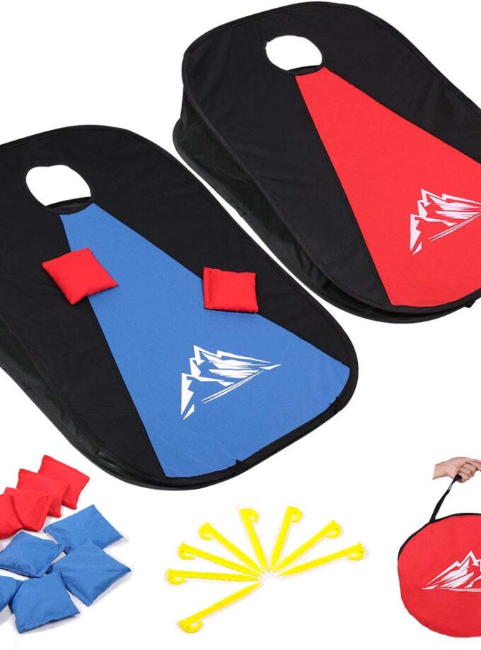 JUOIFIP Collapsible Portable Cornhole Set
