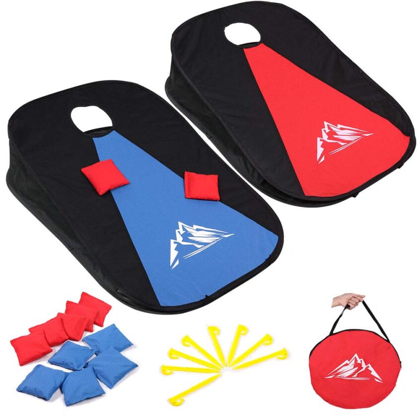 JUOIFIP Collapsible Portable Cornhole Set