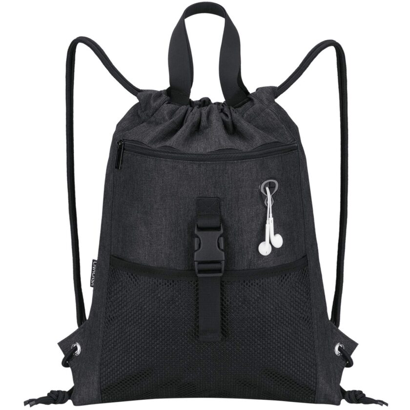 Drawstring Bag Gym with Pockets Sports Sack with Handle