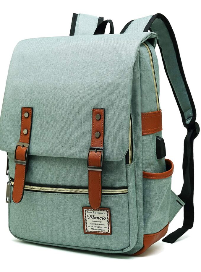 MANCIO Slim Laptop Backpack with USB Charging Port